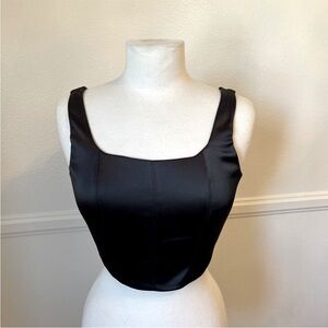 House of Harlow 1960 Black satin Top